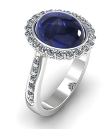 Halo sapphire diamond ring